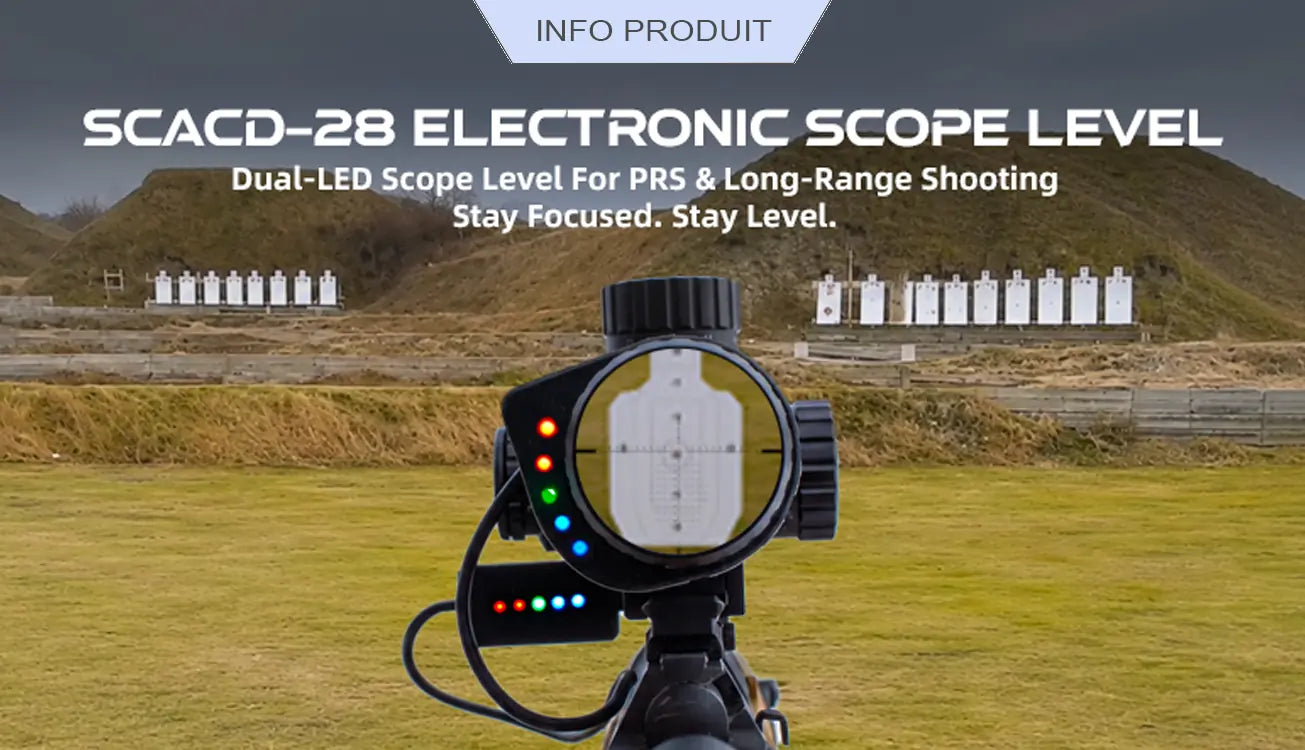 Niveau électronique SCACD-28 pour lunette de tir longue distance avec indicateurs LED