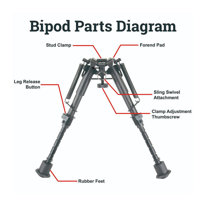 Bipied carabine en carbone schema des pieces