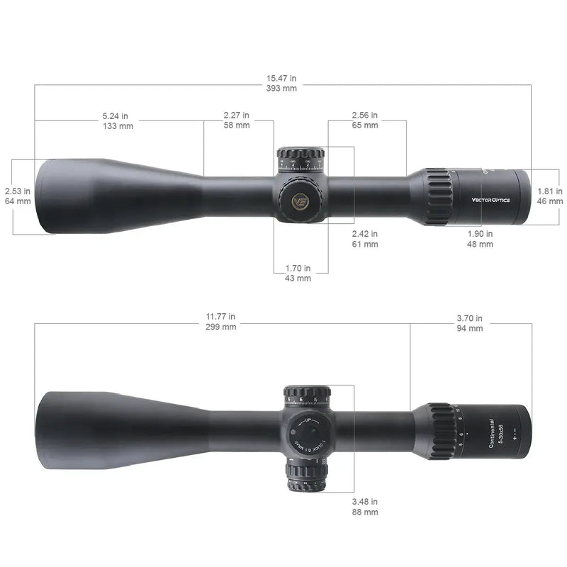 LUNETTE CONTINENTAL 5-30X56 MIL VEC-MBR FFP 34MM RANGING SCOPE - RedDotSight