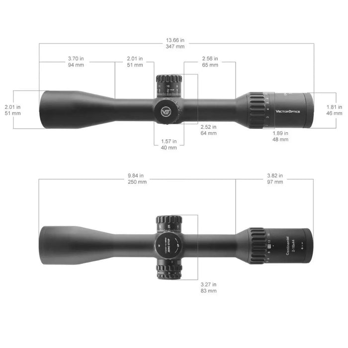 LUNETTE CONTINENTAL X8 2-16X44 IR SFP TACTICAL SCOPE ED - RedDotSight