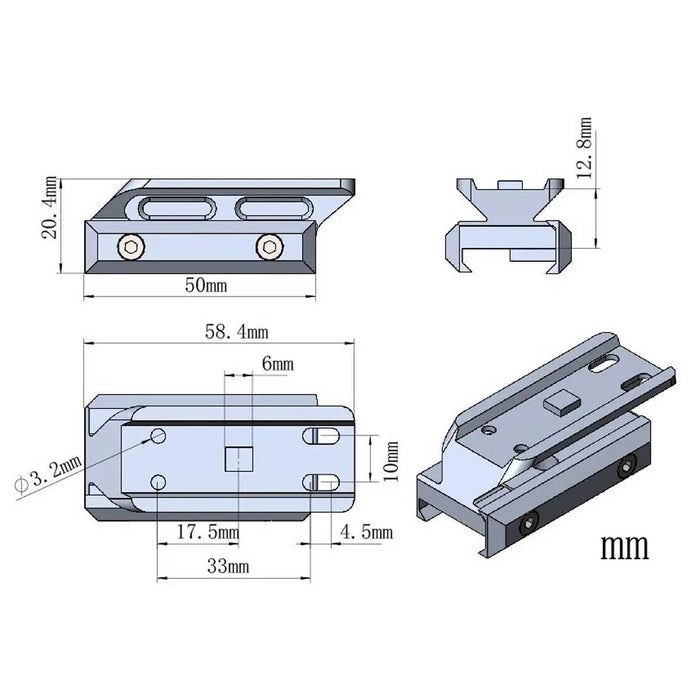 PROFILE CANTILEVER PICATINNY RISER MOUNT 0.5" - RedDotSight