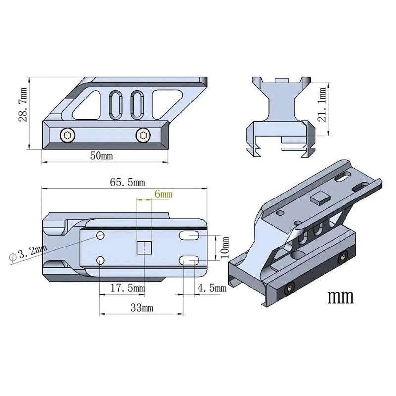PROFILE CANTILEVER PICATINNY RISER MOUNT 0.83" - RedDotSight