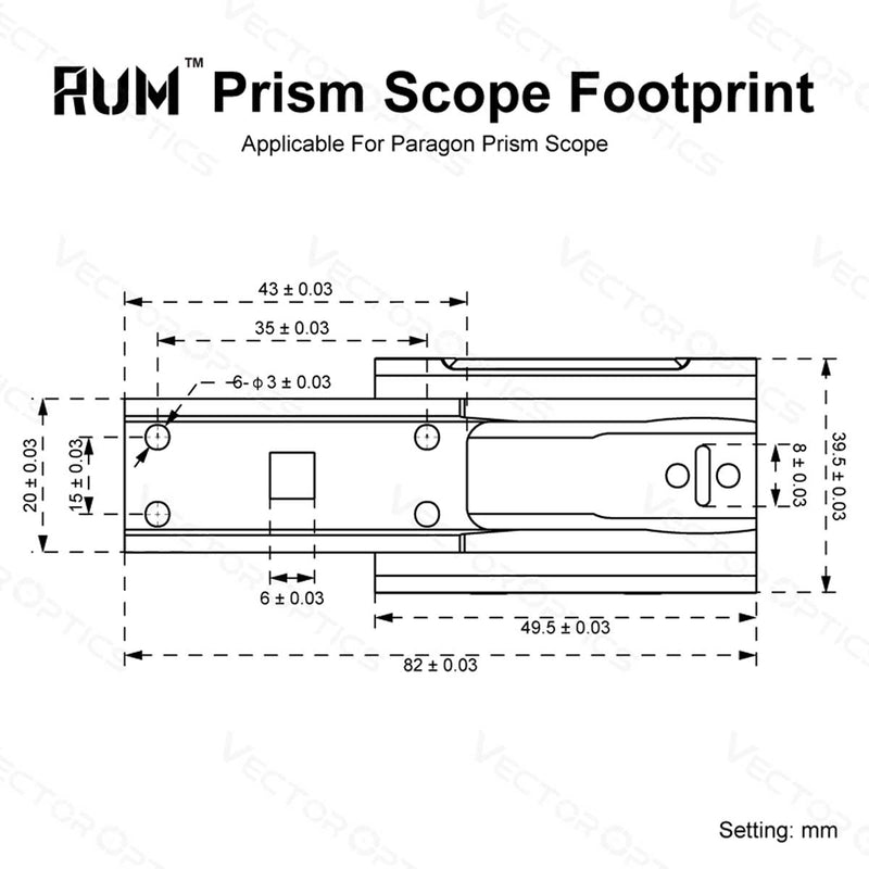 Support optique compatible avec empreinte Aimpoint® MICRO