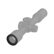 Capuchon objectif Vector Optics SCFC-MO44 monté sur lunette en vue de face