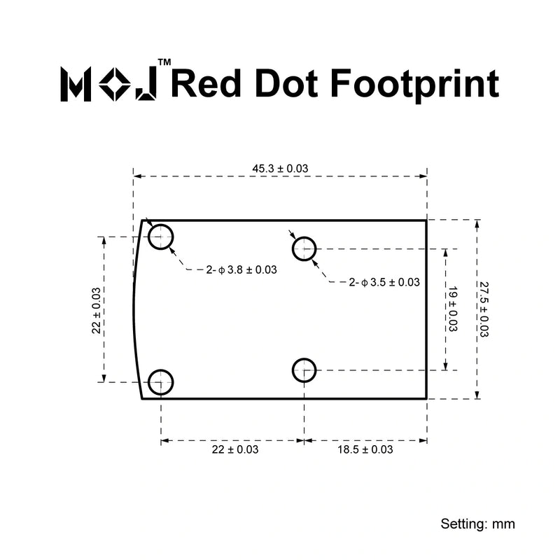 Viseur point rouge Frenzy-X en titane footprint RMR