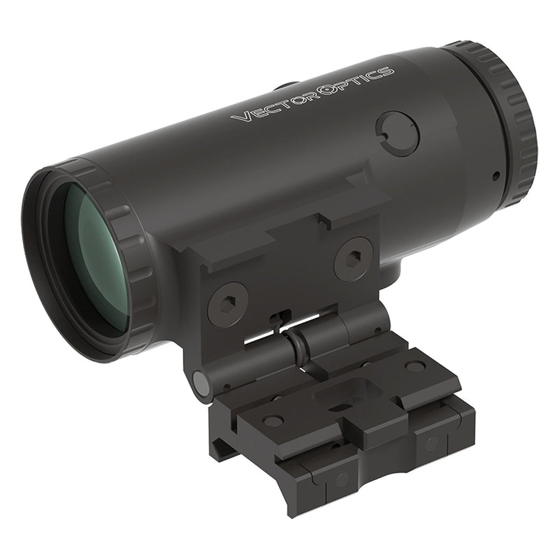 Gros plan gauche du système basculant du magnifier Vector Optics