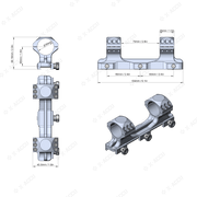 Montage monobloc 30mm 20 MOA pour lunette de tir