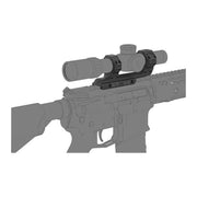 Montage Vector Optics XASR-3076 installé sur carabine avec lunette profil gauche
