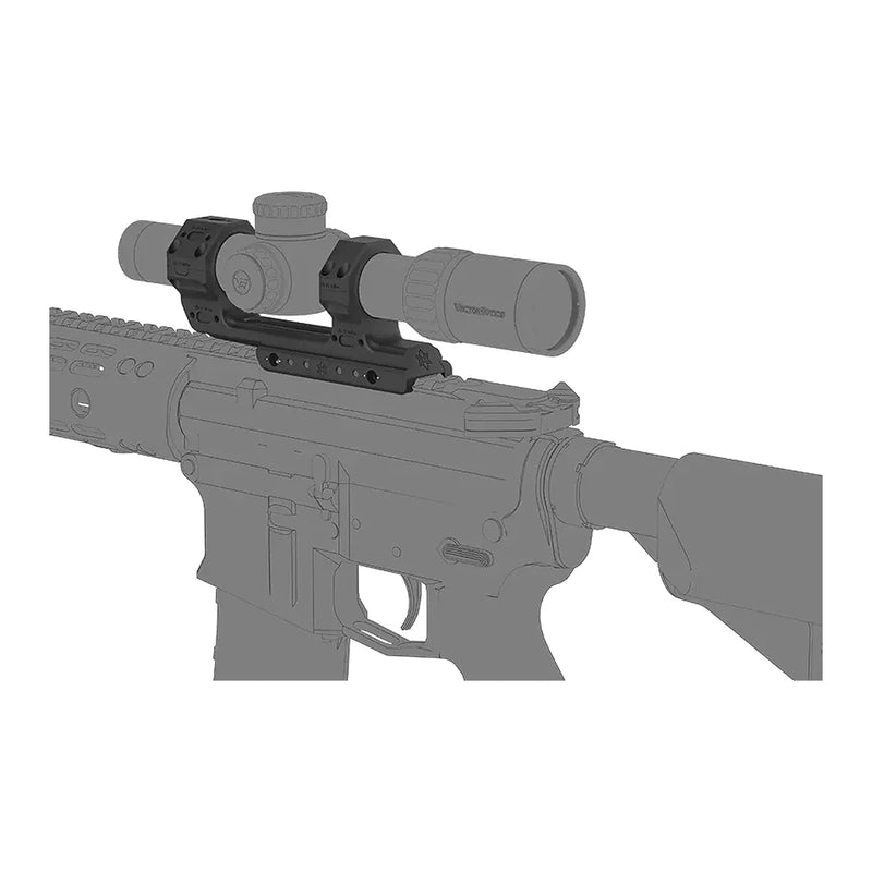 Montage Vector Optics XASR-3076 installé sur carabine avec lunette profil droit