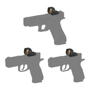 Exemples de montage du viseur point rouge Vector Optics Frenzy FLEX SCRD-77 sur plusieurs pistolets