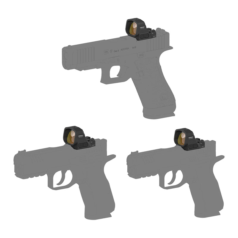 Exemples de montage du viseur point rouge Vector Optics Frenzy FLEX SCRD-77 sur plusieurs pistolets