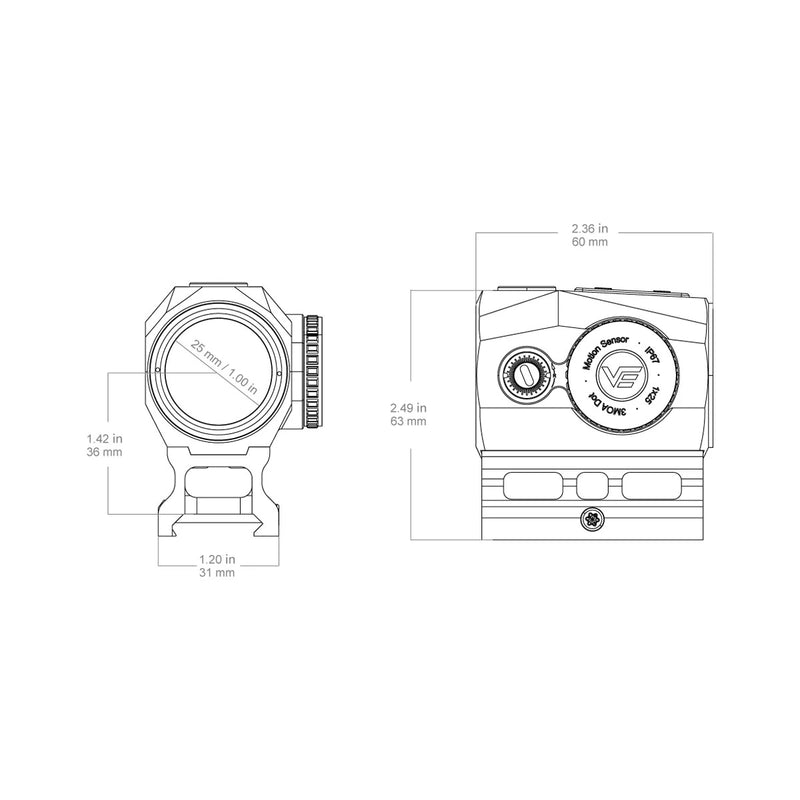 Scrapper 1x25 Micro Ultra Compact 3 MOA Sight 