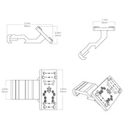 Vue du montage déporté 45° fixé sur rail Picatinny