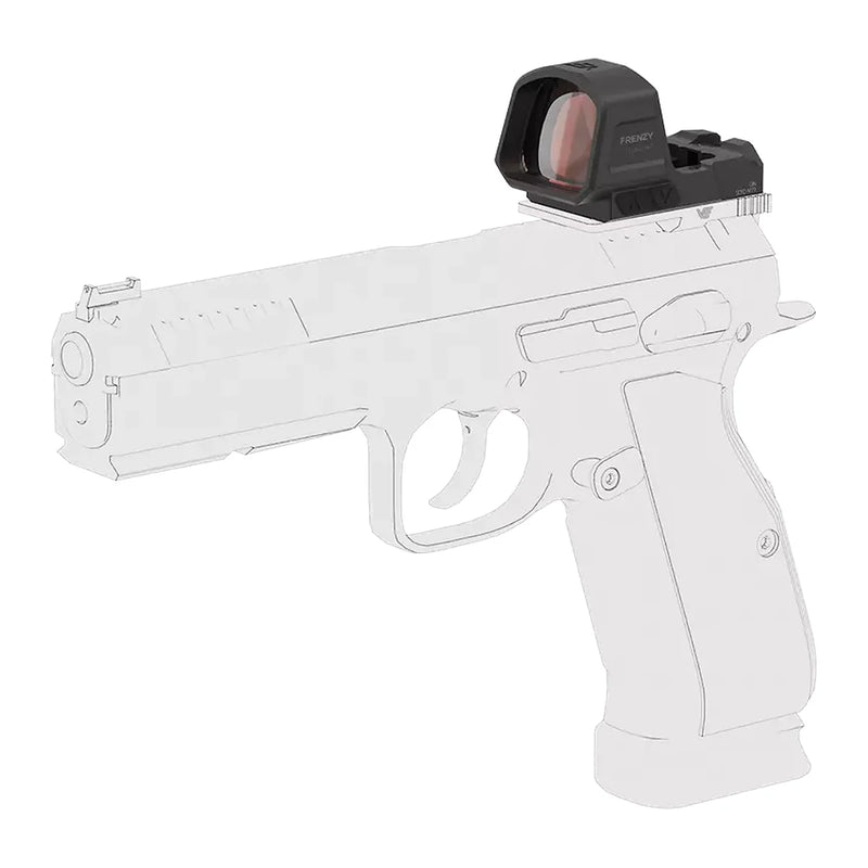 Viseur point rouge Vector Optics Frenzy F3 SCRD-M79 présenté sur pistolet, vue gauche
