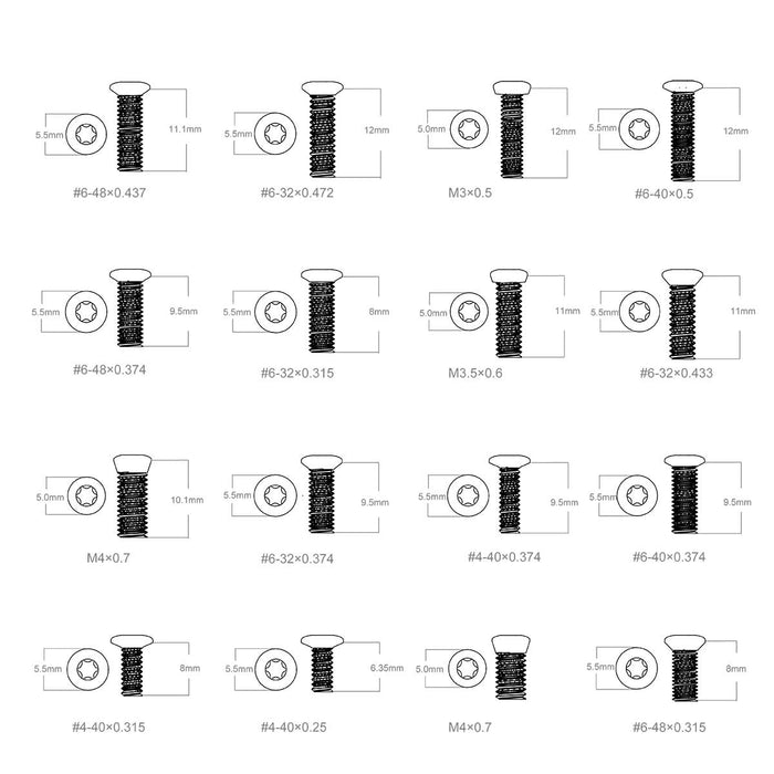 Kit de vis Vector Optics SCTK-07 pour accessoires de visée