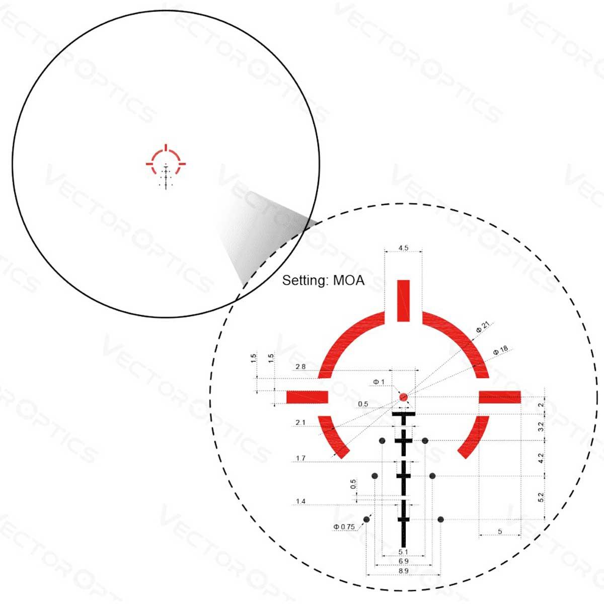 Vector Optics Paragon 3x18 Micro Prism Scope 1MOA - RedDotSight