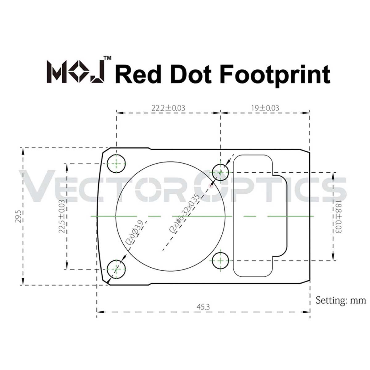 Vector Optics Adaptateur compatible GLOCK Empreinte MOJ/ RMR pour Frenzy XL - RedDotSight
