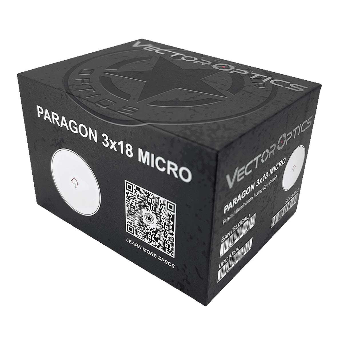 Vector Optics Paragon 3x18 Micro Prism Scope 1MOA - RedDotSight