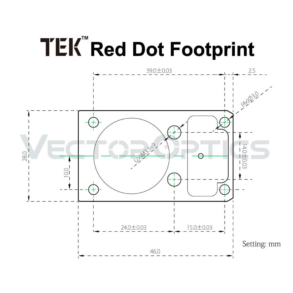 Vector Optics TEK / DOCTER Red Dot Lower 1/3 Co-Witness Cantilever Weaver Montage Alu - RedDotSight