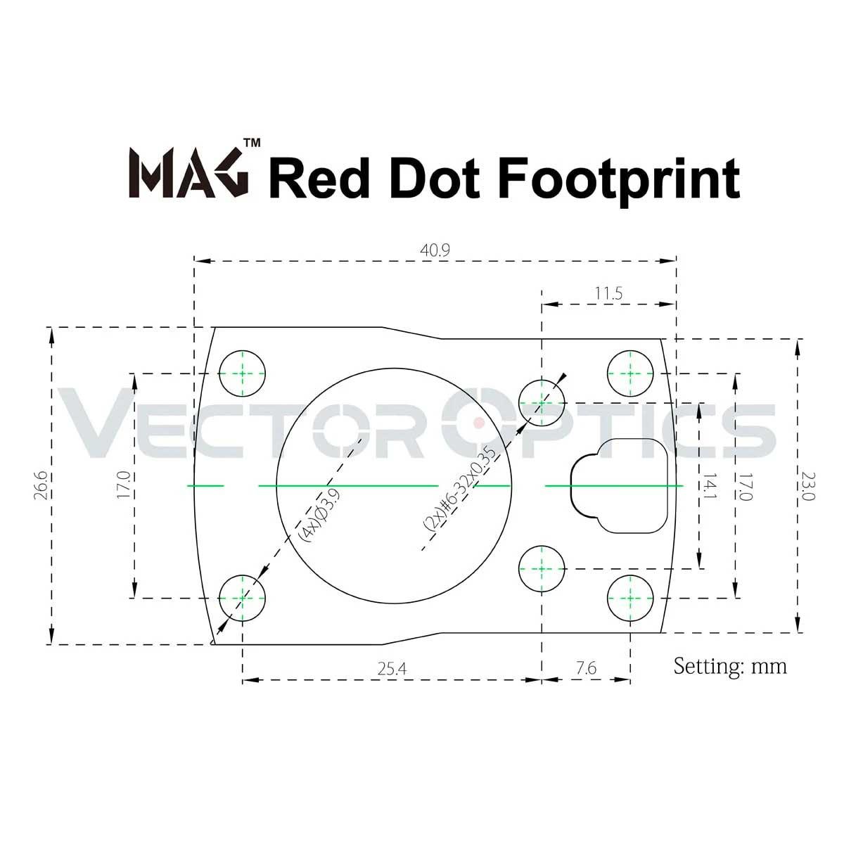 Vector Optics MAG / RMSc Red Dot Lower 1/3 Co-Witness Cantilever Weaver Montage Polymère - RedDotSight