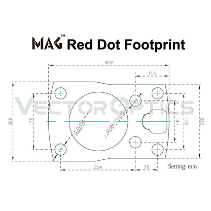 Vector Optics Adaptateur compatible GLOCK Empreinte MAG / RMSc pour Frenzy-S - RedDotSight