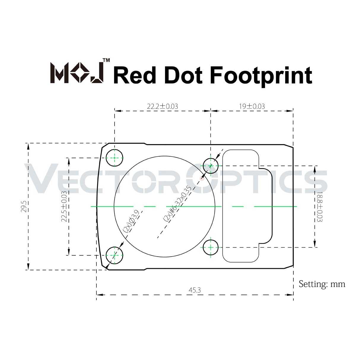 Vector Optics MOJ / RMR Red Dot Lower 1/3 Co-Witness Cantilever Weaver Montage Alu - RedDotSight
