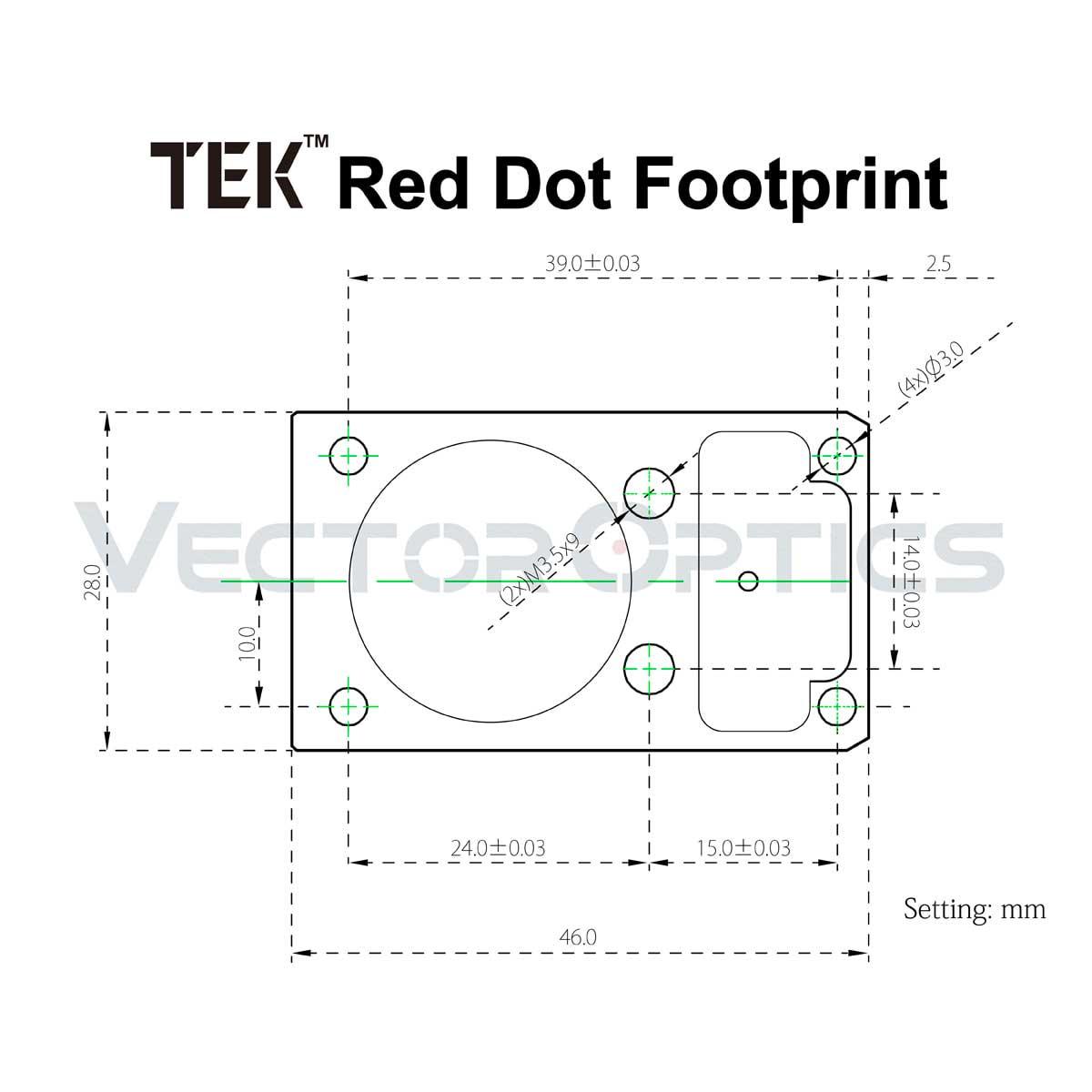 Vector Optics TEK / DOCTER Montage déporté à 45° sur Picatinny - RedDotSight